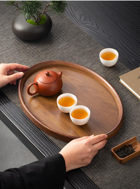Environmentally Friendly Tea Snack Storage Tray, Dry Bubble Table, Chinese Tea Cup Tray, Afternoon Fruit Tray, Household Bamboo Tray detail 12