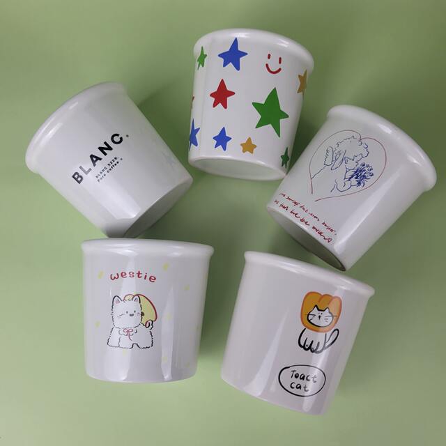 Hand-held ceramic mug imitation paper cup home office cartoon mug to map custom logo coffee cup detail 12