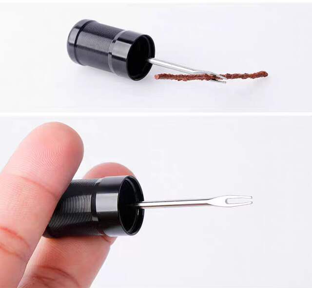 Bicycle and motorcycle repair tools fork drill vacuum tire repair portable emergency vacuum fast tire repair rubber strip detail 9