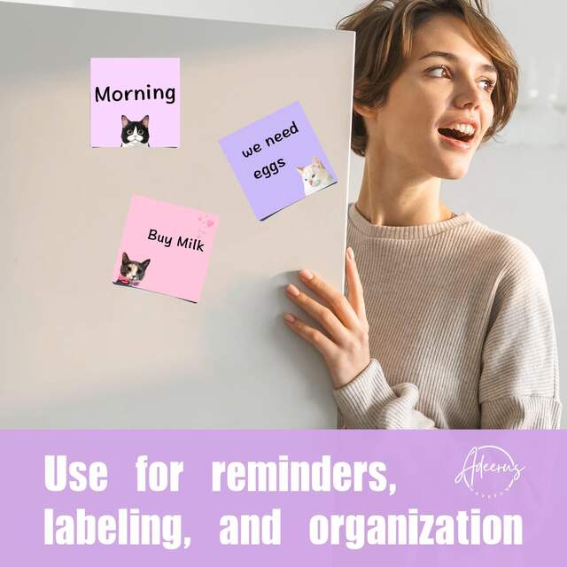 Cross-Border Creative Cat Sticky Notes with Strong Adhesive, Cute Small Notebooks, Colorful Sticky Notes, Small Strips for Marking, Suitable for Students detail 5