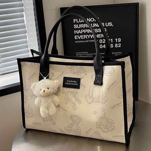 Canvas Big Bag 2024 New Tote Underarm Bag Fashion Commuter Handbag Large Capacity Outgoing Mummy Bag detail 7