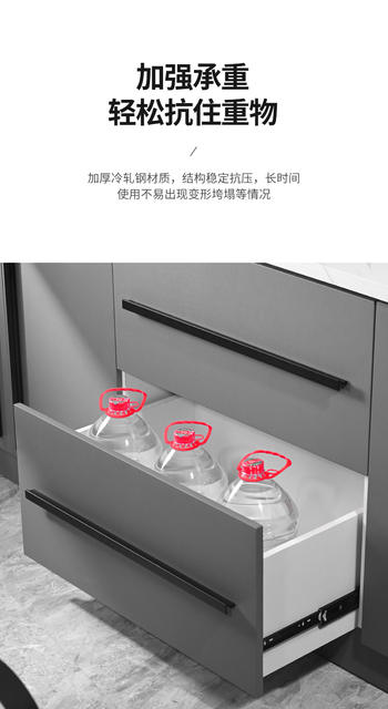 Drawer Slide Rails, Ball-Bearing Drawer Tracks, Hardware Accessories, Slide Rails, Furniture Slides, Three-Section Damping Rails, Direct Sales from the Manufacturer detail 4