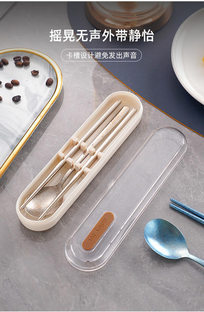Pure Titanium Portable Tableware Set for Students and Office Workers, Three-Piece Set of Spoons, Forks, and Chopsticks, High-End Outdoor Titanium Crystal Gift Set detail 7