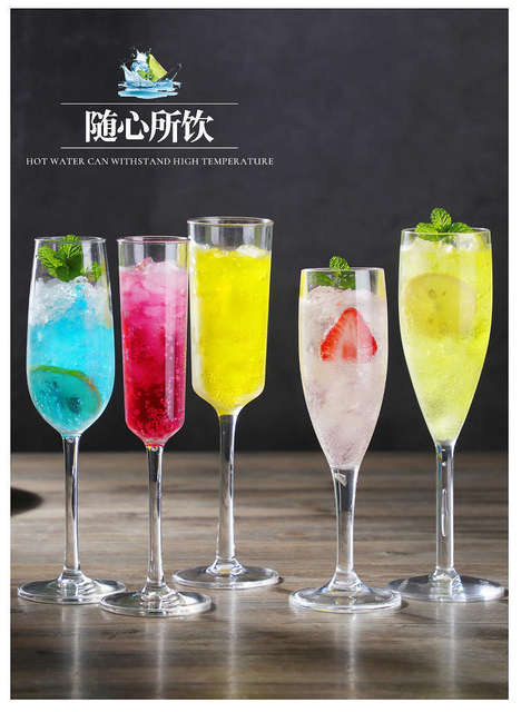 Acrylic PC wine glass bar plastic goblet transparent drop-resistant wine glass champagne glass wine glass wholesale detail 4