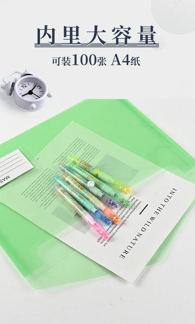 Transparent A4 Plastic Waterproof Document Bag, Archival Material Bag, Student Test Paper Bag, Label Invoice Bag, Custom Printed Logo detail 7