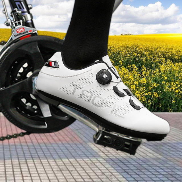 New professional cycling shoes men's lockless mountain bike bicycle shoes road bike lock shoes non-lock bicycle Women's Spring detail 7