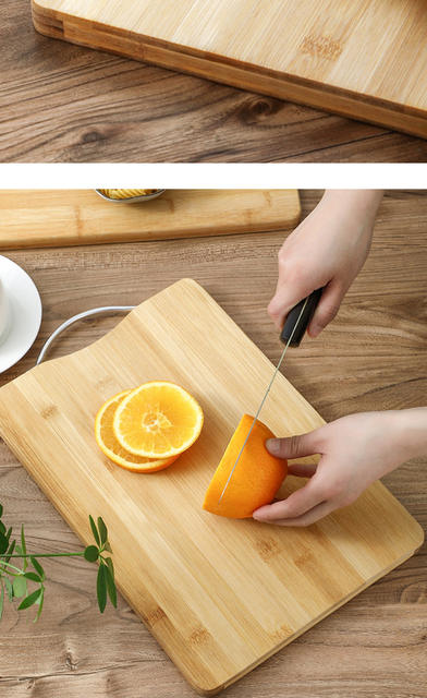 Household bamboo cutting board thickened cutting board cutting board cutting board double-sided available reverse aluminum hand rolling dough chopping wholesale detail 8