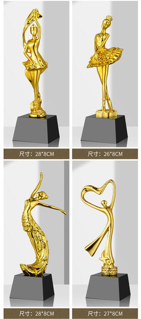 Gold Plated One Resin Trophy Making Singing Hosting Music Speech Dance Competition Award Company Annual Meeting Prize detail 4