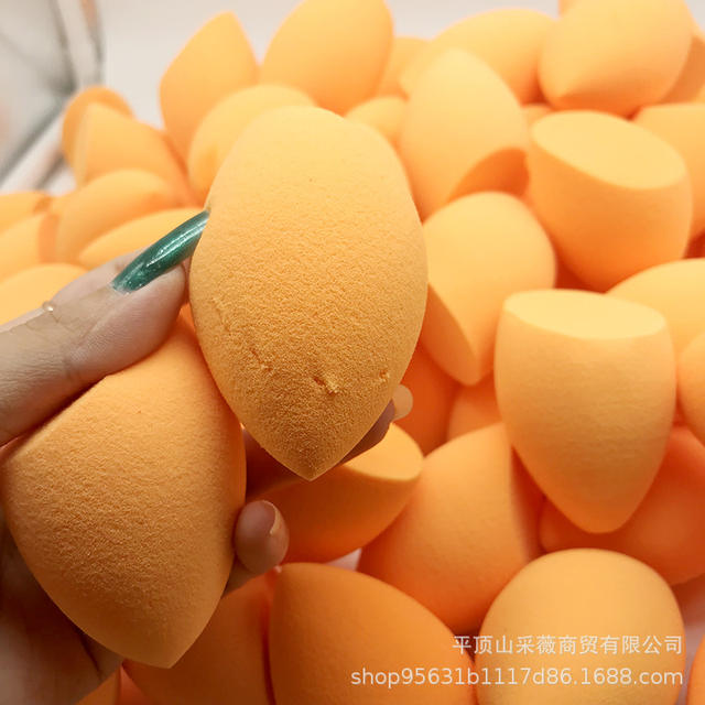R's t Orange Oblique Cut Beauty Egg Super Soft Non-Eating Powder Original Tail Goods Sponge Egg Defective Makeup Puff detail 7