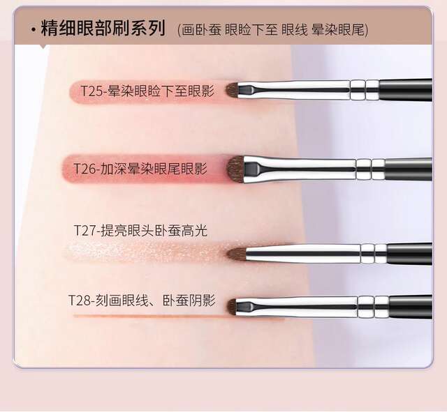 4 Eyeshadow Brushes, Detail Brushes, Eye Color Makeup Brushes, Pony Hair Eyeliner Brushes, Fine Blending Concealer Brush Set detail 8