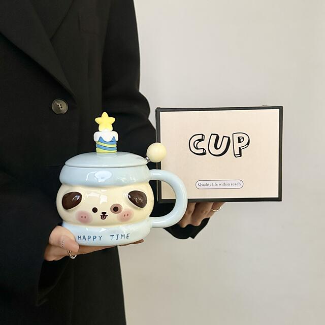 High Yan Value Girl's Heart Birthday Gift Piggy Cup for Male and Female Friends Couple Sisters Children's Gift Accompanying Gift detail 8