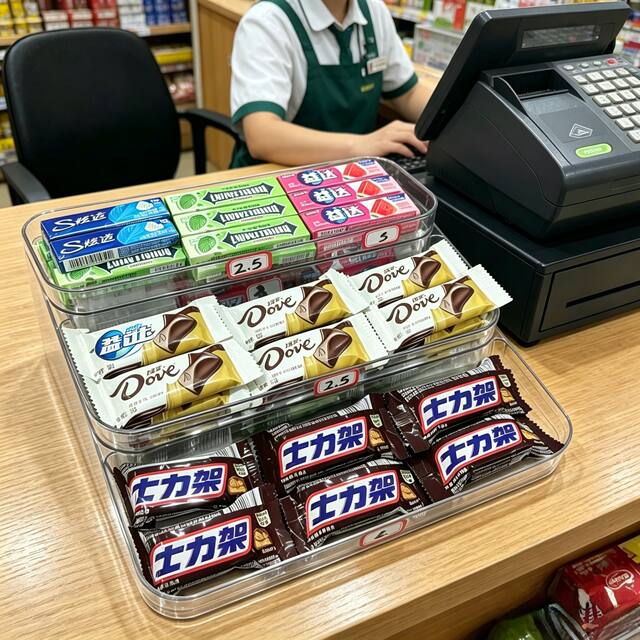 Convenience Store Desktop Storage Box Supermarket Tiered Cigarette Display Rack Chewing Gum Acrylic Transparent Shelf detail 2