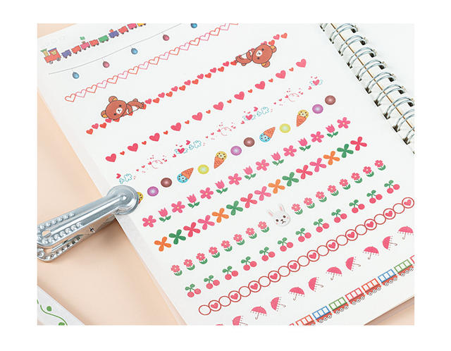 Cute split line large stickers suit diy hand account material kindergarten growth manual decoration baby album stickers detail 11
