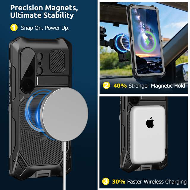 Suitable for Samsung S26Ultra Metal Magnetic Phone Case, Anti-Fall, All-Inclusive Stand Protective Cover, S26U Phone Case detail 9