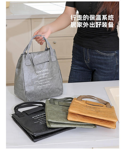 Dupont Paper Insulated Lunch Bag Bento Bag Office Worker Portable Lunch Box Bag Japanese Creative Niche Ins Ice Bag Student detail 12
