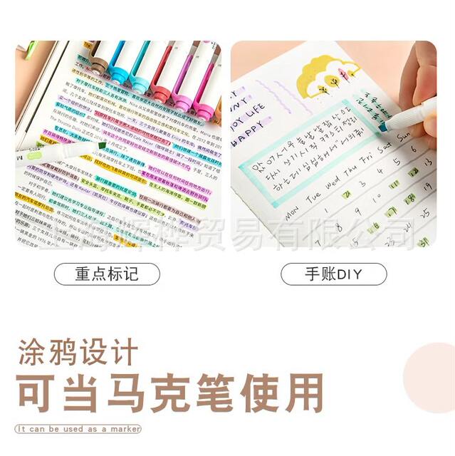 Japanese ZEBRAzebra Fluorescent Color Pen WKT7 Light Color Double Head Marking Pen Student Hand Account Stationery Marking Pen detail 5
