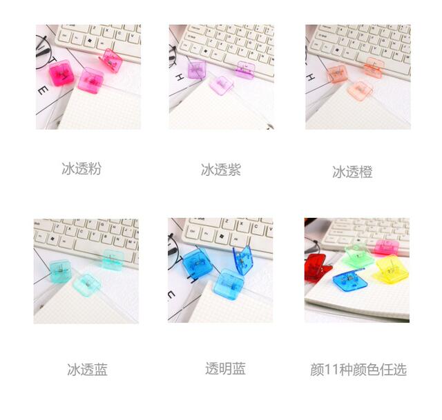 Transparent Plastic Square Clip, Deli Double-Sided Acrylic Clip, Accessories, Clamping and Storage detail 9