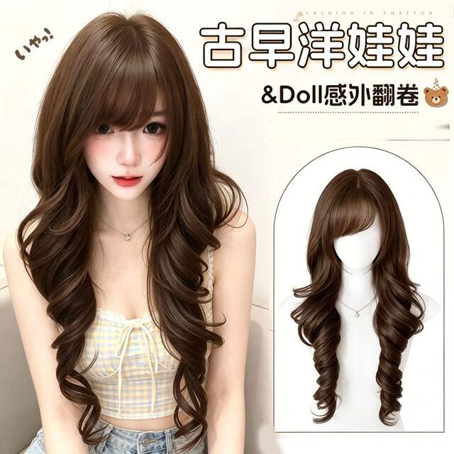Shuying Wig for Women Japanese Lolita Jellyfish Curl Princess Hairstyle Vintage Long Curly Hair Full Wig One Piece Dropshipping detail 1