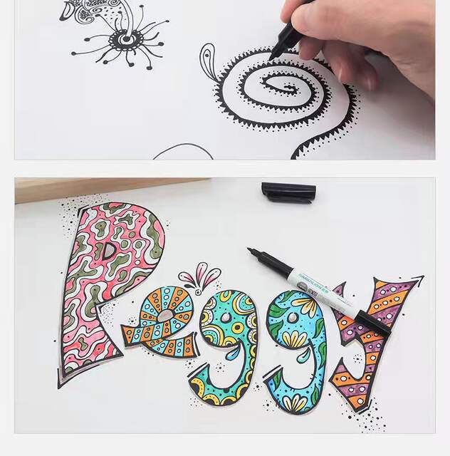 Lion Outline Pen 685 Special Pen Small Double-Headed Marker Pen Large Capacity Art Painting Quick-Drying Oil Pen detail 10