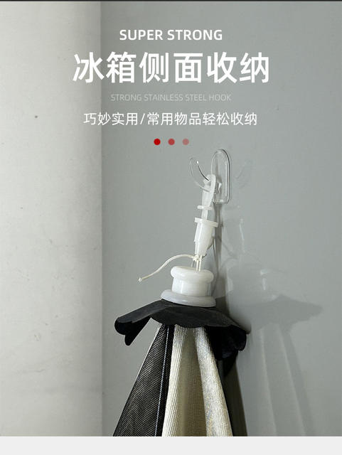 Traceless Acrylic Adhesive Transparent Hook Strong Plastic Hook Bathroom Punch-free Adhesive Calf Horn Hook detail 7