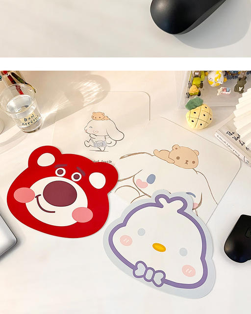 Sanrio Mouse Pad Small Size Cute Special-Shaped Mouse Pad Ins Style Cartoon Desk Pad for Girls Simple Leather detail 10