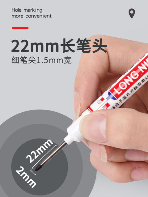 Long Head Marking Pen Woodworking Pen Long Marking Tile Site Bathroom Installation Special Purpose Deep Mouth Marking Oil Pen detail 5