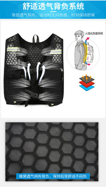 Amazon 5L Vest Cycling Bag for Men and Women, Marathon Running Backpack, Cross-Border Wholesale Outdoor Sports Hydration Bag detail 11
