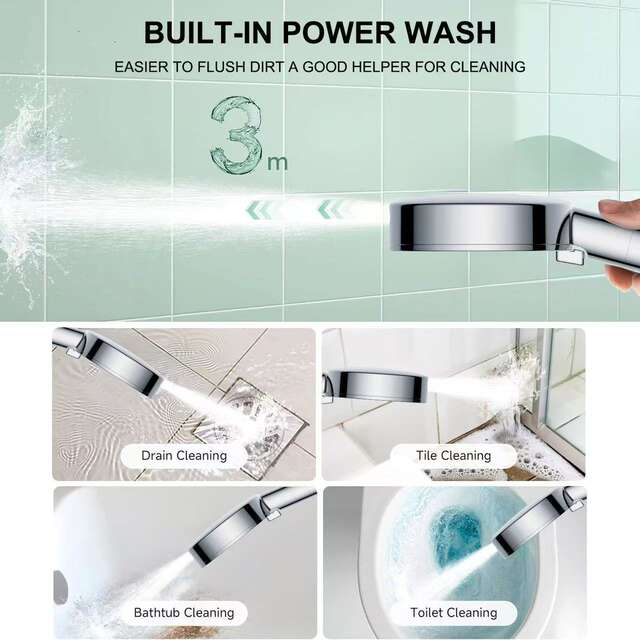 Cross-Border Hot-Selling 10-Function Pressurized Filtered Showerhead with Spray Gun Set, Concealed Installation American-Style Shower Set detail 4