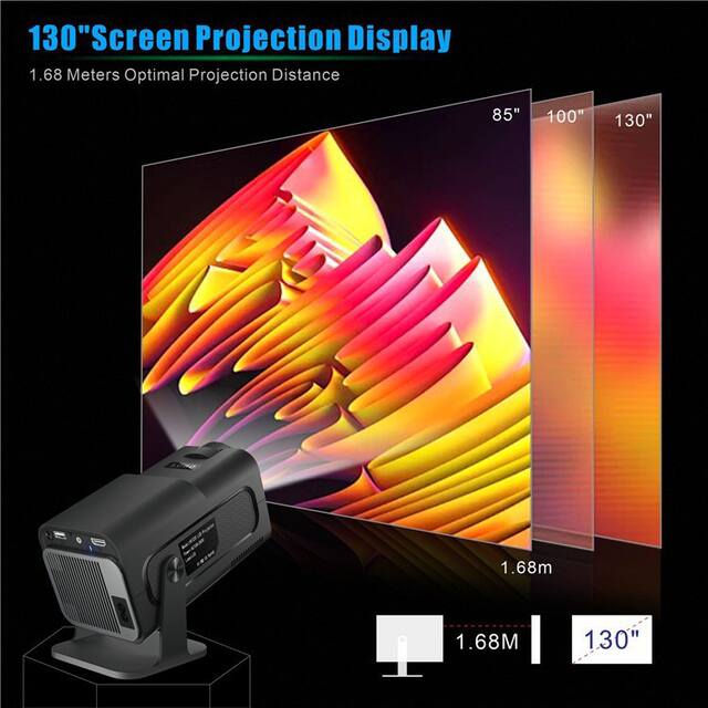 Cross-Border New Hy320 Mini 4K High-Definition Android Smart Home Theater Portable Home Short Throw Projector detail 2