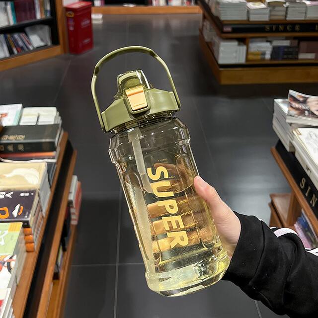 Water Cup Extra Large Capacity 2L Space Cup Straw Cup Summer Student Sports Fitness Water Kettle Plastic Cup Cross-Border Water Cup detail 5