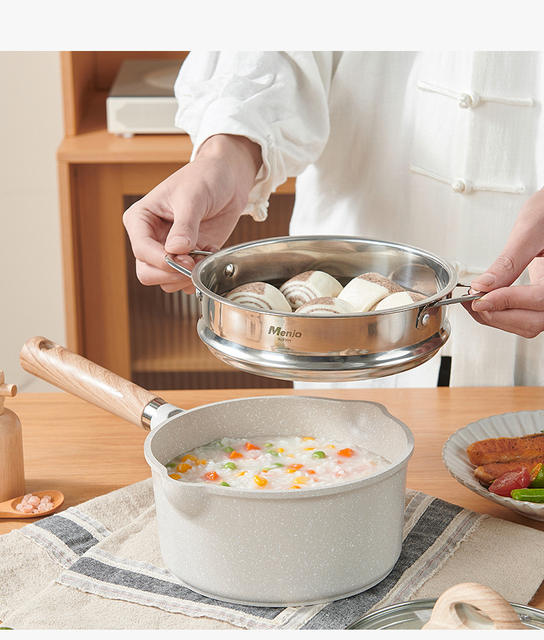 British Mingjue Maifan Stone Small Milk Pot Baby Food Supplementary Pot Baby Frying Pan Non-Stick Pot Household Noodle Pot detail 9