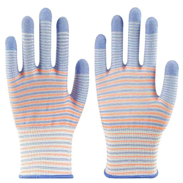 Zebra pattern nylon labor gloves light breathable wear-resistant line gloves light industrial hand protection manufacturers wholesale detail 5