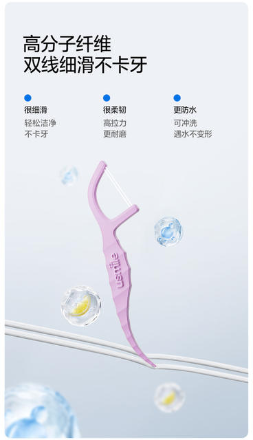 Smile Plus usmile Floss Adult Double Line Floss Stick Household Mint Portable Toothpick Stick Packaging Floss Line detail 9