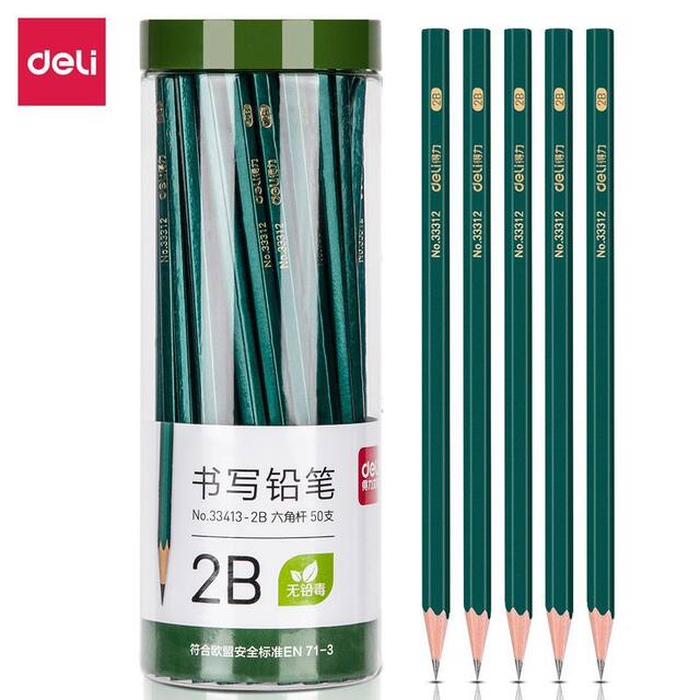 Deli 2b Pencil Wholesale Primary School Exam Special hb Children Hexagon Rod Sketch Pencil Stationery Supplies Primary School