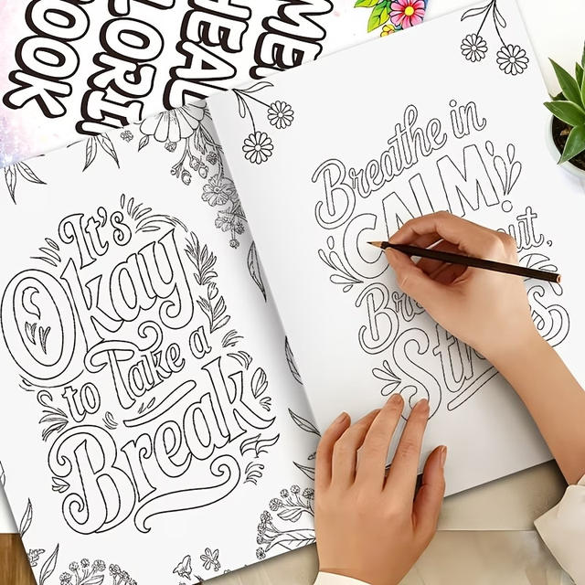 44-Page Coloring Book with Positive Affirmations detail 9
