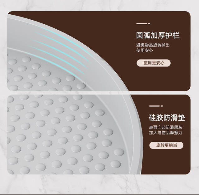 Kitchen multi-function rotating condiment Tray storage seasoning rack circular storage rack storage finishing turntable wholesale detail 11