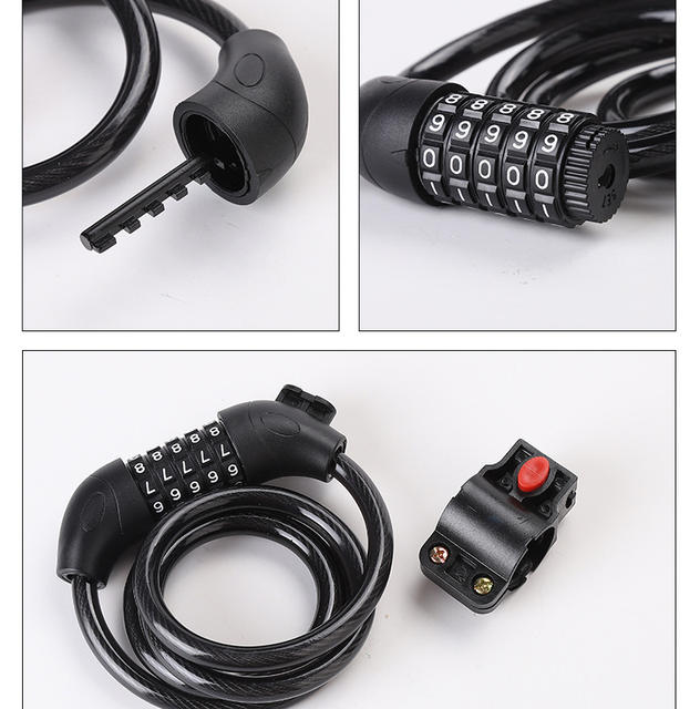 Bicycle lock combination lock 4-digit 5-digit anti-theft portable electric car lock mountain bike electric car accessories chain lock detail 12
