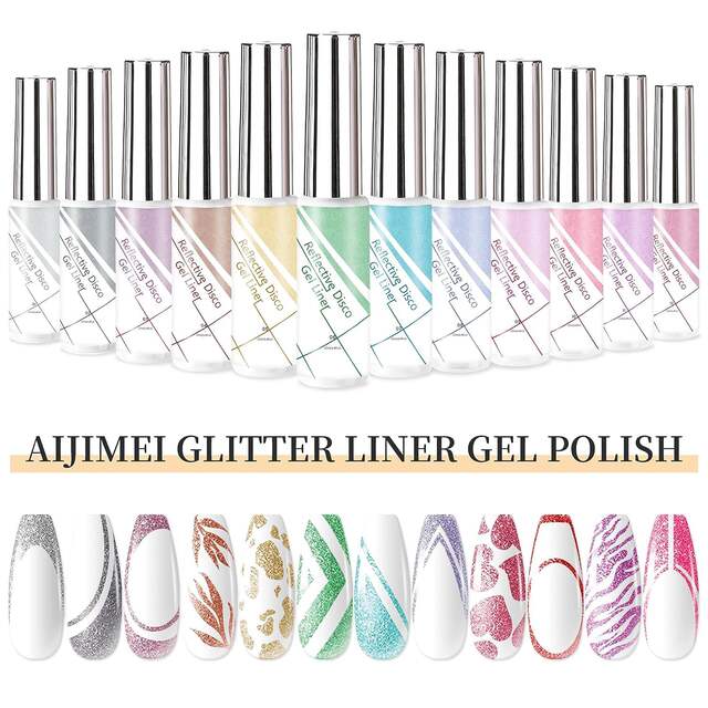 Cross-border 12-color flash polishing gel suit flash gel art broken diamond gel nail glue store manager recommend detail 8