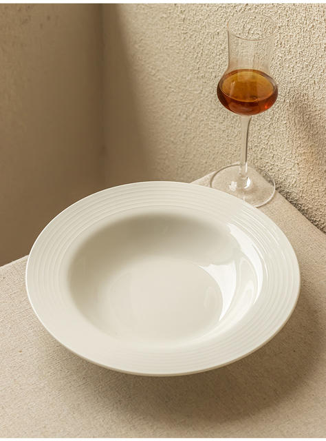 Preferential High-value Embossed Straw Hat Plate Solid Color Ceramic Plate Western-style Pasta Plate Dessert Plate Household Tableware Dish detail 5