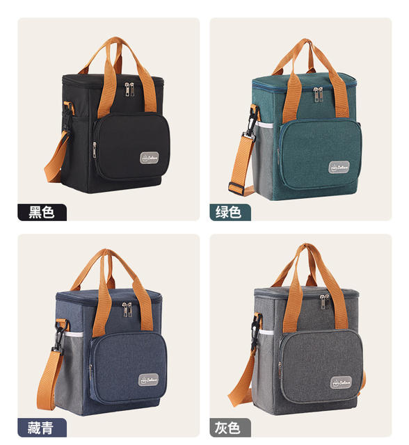 Shoulder Crossbody Ice Bag Portable Lunch Box Bag Outdoor picnic bag Large Capacity Fresh-keeping Bag Oxford Cloth Cold-keeping Insulation Bag detail 6