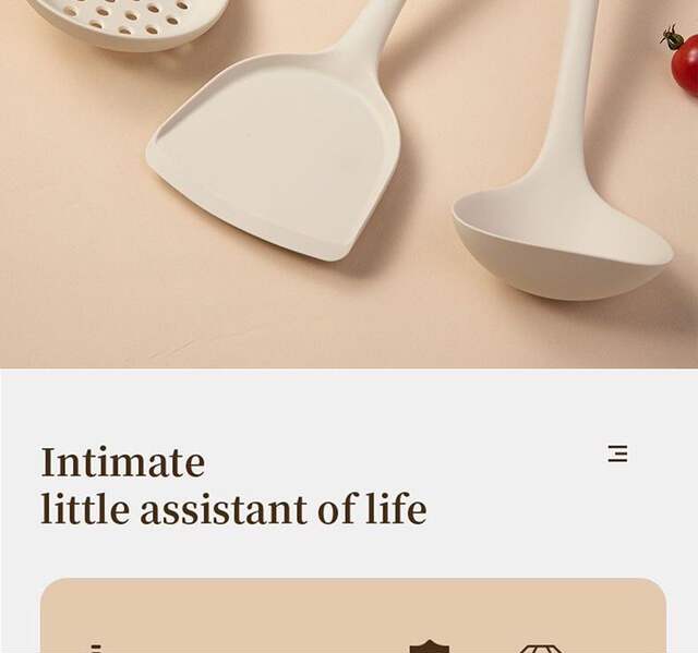 Food Grade Silicone Shovel Non-Stick Special Sticker High Temperature Resistant Silicone Shovel Protecting Pot Household Cooking Shovel Soup Spoon detail 3
