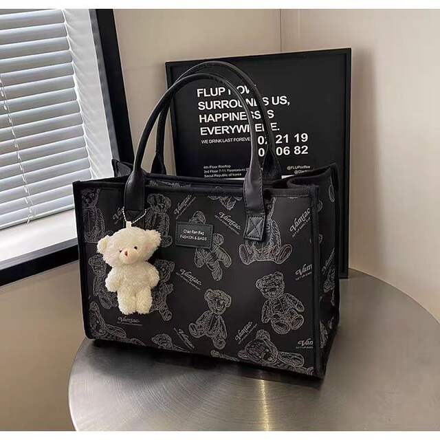 Canvas Big Bag 2024 New Tote Underarm Bag Fashion Commuter Handbag Large Capacity Outgoing Mummy Bag detail 11