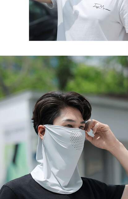 2026 Ice Silk Sun Protection and Windproof Mask for Men, Full Face Cover, Ear-Hanging Veil, Neck Protector, Outdoor Cycling Headscarf detail 12