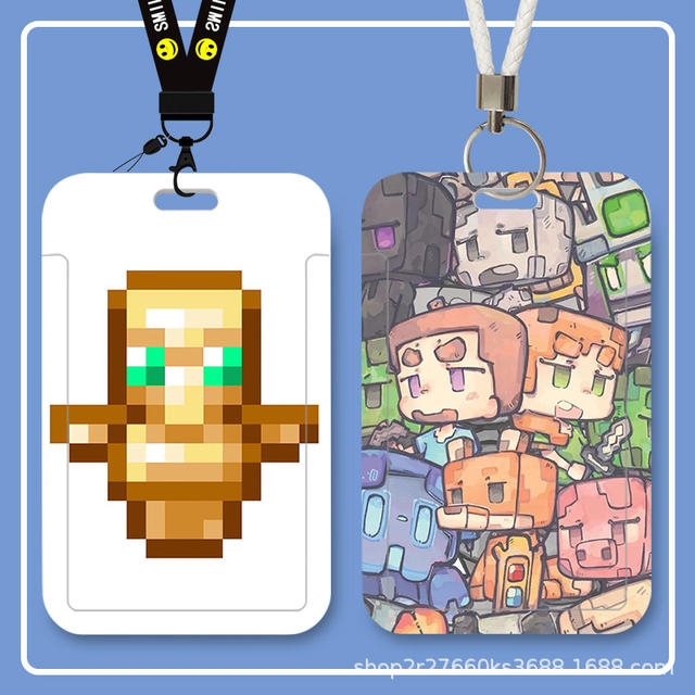 Minecraft Game Student Sliding Rice Bus Card Id Card Protective Cover Access Control Campus Card Holder Storage detail 7