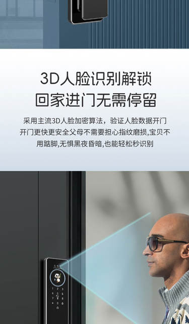 Ai Face Recognition Smart Lock, Home Smart Door Lock, Fingerprint Password Lock, Entry Door Anti-Theft Door Electronic Lock, Cross-Border detail 8