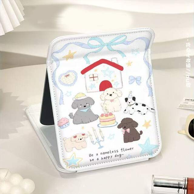 New Mirror Cute Puppy Thickened Anti-Fall Travel Portable Makeup Mirror High-Definition Home Vanity Mirror detail 5