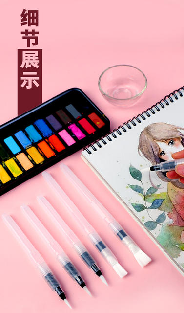 Factory wholesale tap water pen solid watercolor painting writing brush large capacity water storage pen water soluble color lead painting brush detail 5