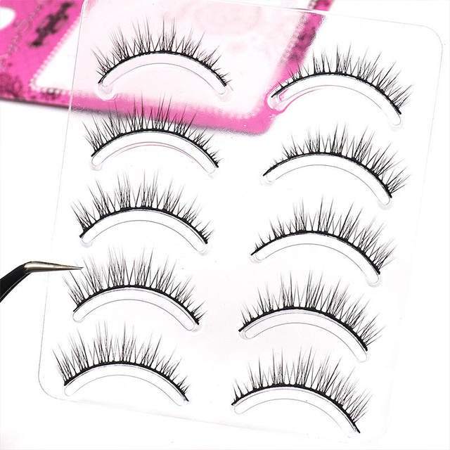 Natural single eyelid baby straight false eyelashes short black hard stem can support double eyelid innocent deer daily eyelashes detail 7