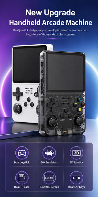 Cross-Border New Model R36S Open-Source Handheld Game Console Retro Psp Arcade Cross-Border Classic Fc Arcade Portable detail 7