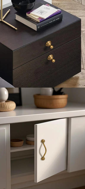 French-Style Zinc Alloy Light Luxury Wardrobe Door Handle Drawer Cabinet Wardrobe Furniture Drawer Modern Minimalist Cabinet Door Handle detail 5